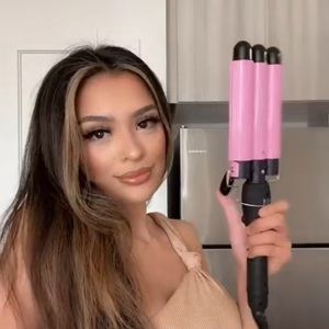 Pink Hair Curler 3 Barrel Waver Brand New